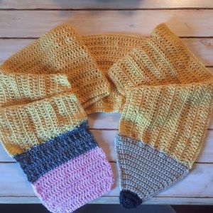 SOLD- Handmade crochet pencil scarf